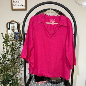 Issac Mizrahi New York Women's Pink v-neck Top